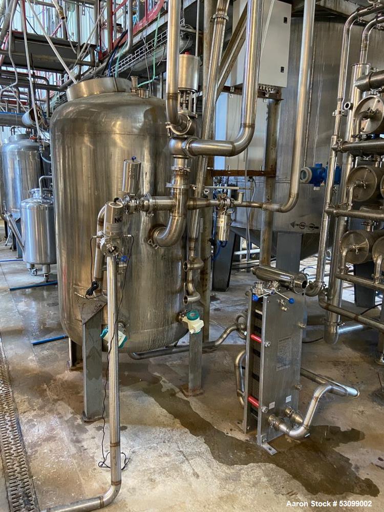 Unused- Reverse Osmosis Filtration System. 9500 liter/hour capacity. 2205 square meters total membrane area. System consisting of: (18) filters; 316 SS CIP tank; (2) 3500 RPM CIP pumps; Goulds booste...