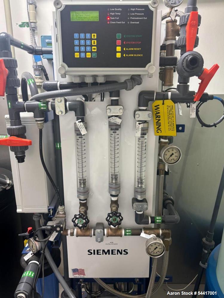 Used Siemens EPV RO/SDI Water Purification System 5.2 GPM