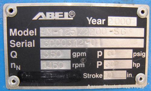 Used 350 gpm at 90 psi Abel EM (Electromechanical Membrane) Pump, Model EM-1257
