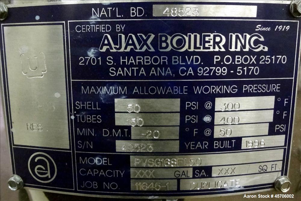 Used Ajax Boiler Unfired 16" Steam Generator