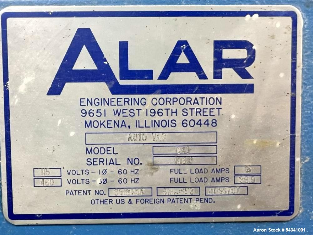 Used Alar Engineering Rotary Vacuum Drum Filter System – Auto Vac 640, Stainless Steel