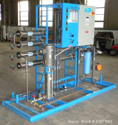 Used Applied Membranes Inc Reverse Osmosis System, model J-84B-236, 316 stainless steel. Designed to produce low dissolved solids water from tap or well water. Designed operating conditions: Permeate...