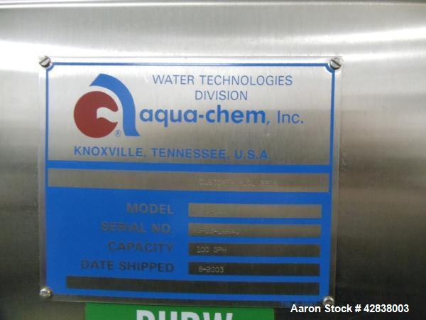 Used Stainless Steel Aqua-Chem Single Effect Still System, Model SED-100,