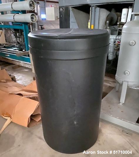 Used Clayton Industries Feedwater Treatment System. (1) Tank. Frame with control panel & (2) pumps. (2) Water softners.