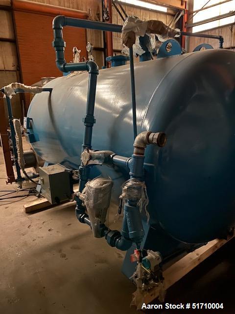 Used Clayton Industries Feedwater Treatment System. (1) Tank. Frame with control panel & (2) pumps. (2) Water softners.