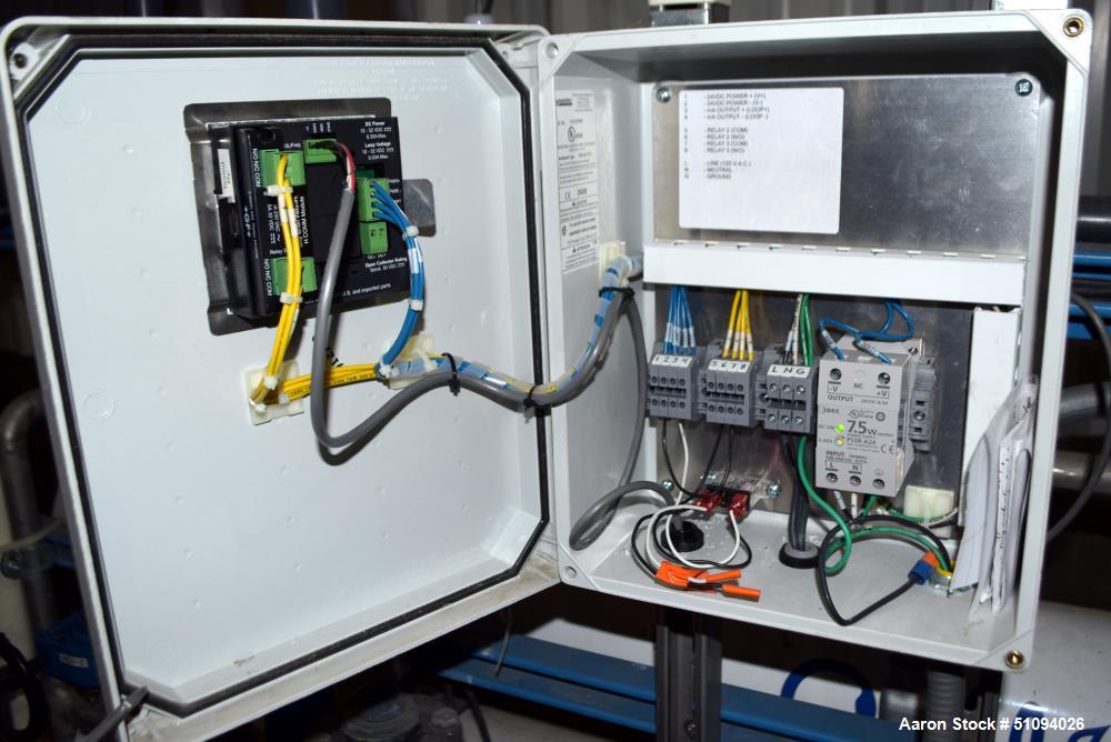 Used Culligan G Series Dual Membrane Reverse Osmosis System. Consisting of: (2) Culligan Model C-300P-8 membrane pressure vessels, (1) Grundfos vertical pump, (1) cartridge filter housing, (1) XP con...