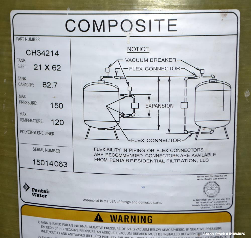 Used Culligan G Series Dual Membrane Reverse Osmosis System. Consisting of: (2) Culligan Model C-300P-8 membrane pressure vessels, (1) Grundfos vertical pump, (1) cartridge filter housing, (1) XP con...