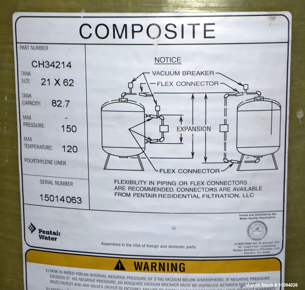 Used- Culligan G Series Dual Membrane Reverse Osmosis System. Consisting of: (2) Culligan Model C-300P-8 membrane pressure v...