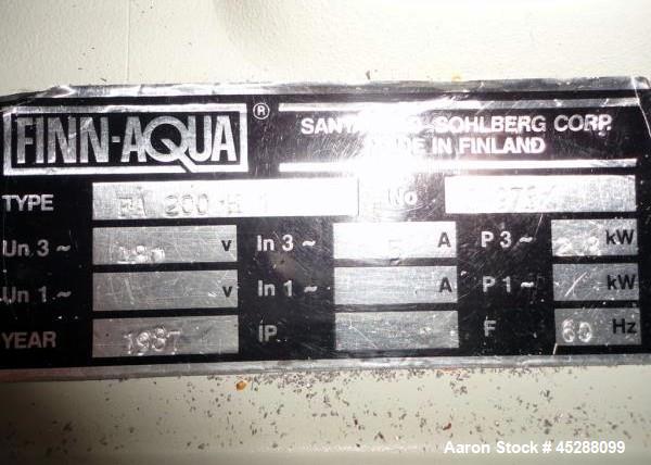 Used Finn Aqua WFI Still – Model 200-H-1, Single Effect with Heat Exchanger