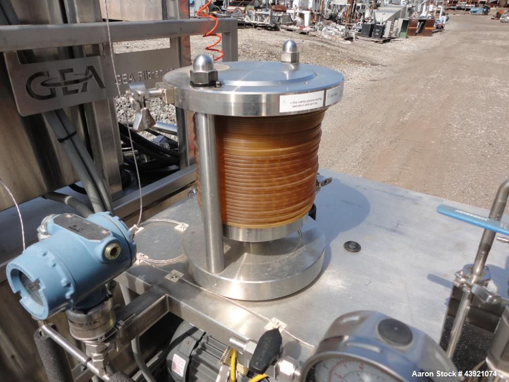 Used GEA Niro Filtration Filter System, Model L Pilot Plant. Designed for reverse osmosis, nanofiltration, ultrafiltration and microfiltration, rated up to 1000 psi at 200 degrees F, with 0.072 to 0....