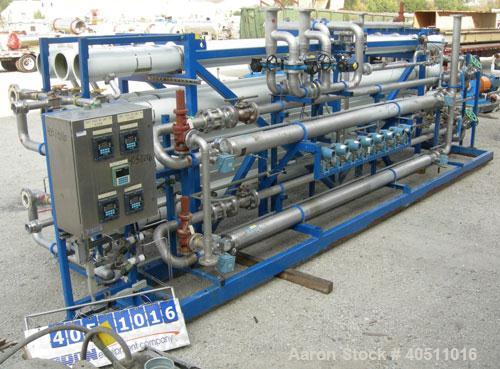 Used Glegg Water Conditioning Inc Reverse Osmosis Filter System. Product flow rate/bank 171 gpm (normal), 200 gpm (peak). Waste flow rate/bank 57 gpm (normal), 67 gpm (peak). Recovery rate 75%. Desig...
