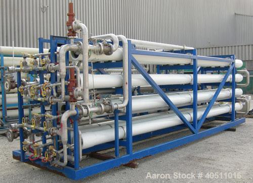 Used Glegg Water Conditioning Inc Reverse Osmosis Filter System. Product flow rate/bank 171 gpm (normal), 200 gpm (peak). Waste flow rate/bank 57 gpm (normal), 67 gpm (peak). Recovery rate 75%. Desig...