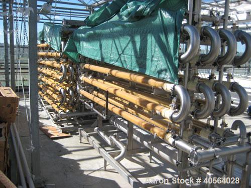 Used Koch Partially Skidded Ultrafiltration Unit, Model SC24. Rate 75 psi at 130 deg F. Includes dual 5 pass membrane filtration units, 25 hp, and a 2 hp centrifigal pump. The unit was solely used to...