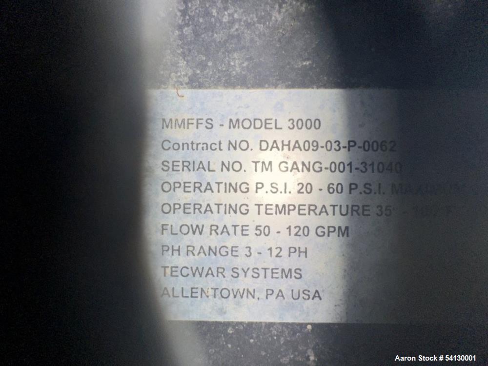 Tecwar Mobile Water Filtration System – Model MMFFS-3000, Diesel Powered, 50–120 GPM (Used)