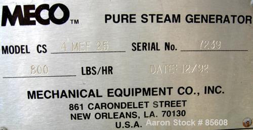 Used MECO Mechanical Equipment Company Multiple Effect Still, Model 4MEF25