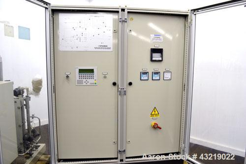 Used Stilmas High Efficiency "Mascarini" Water Super-Still, Type FA225HR/SA, 316 Stainless Steel. Approximate capacity 60 gallon (225 liter) per hour. System consists of (1) compressor, plate heat ex...