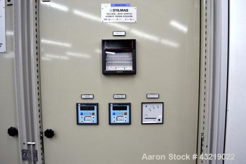 Used Stilmas High Efficiency "Mascarini" Water Super-Still, Type FA225HR/SA, 316 Stainless Steel. Approximate capacity 60 gallon (225 liter) per hour. System consists of (1) compressor, plate heat ex...