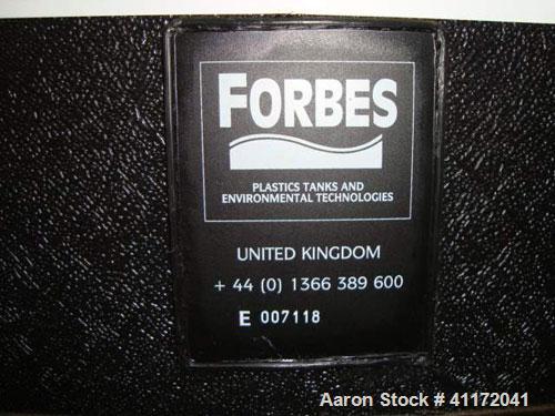 Used Vivendi Purified Water Softener Skids consisting of: (1) Forbes approximately 10,000 litre HDPE tank, (2) Grunfoss type CRNE45-2, 45cumt/hr pumps, (1) Elga model 611530AA40C1EE filter, (1) Bibby...