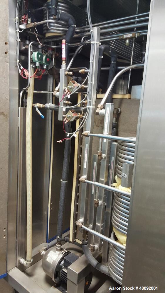 Used Norland Vapor Compression Commercial Distiller, Model s VC6000. 6,000 Gallons (22,800 L) distilled water per day. 1,000 Gallons (3,800 L) reject water per day. 0.085 Per gallon (0.022 L) Kw/H of...