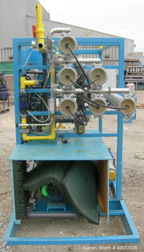 Used: Osmonic Inc reverse osmosis system consisting of: (1) Osmonics reverse osmosis 6 effect system, Model 43B-HR(PA)36KY/DLX. (6) 4" diameter x 126" long tubes. Permeate rate at 77 deg.f.. 13 gallo...