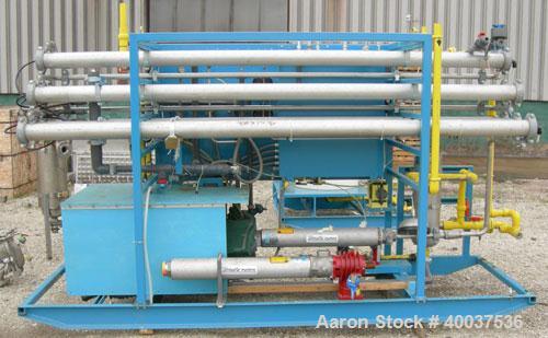 Used: Osmonic Inc reverse osmosis system consisting of: (1) Osmonics reverse osmosis 6 effect system, Model 43B-HR(PA)36KY/DLX. (6) 4" diameter x 126" long tubes. Permeate rate at 77 deg.f.. 13 gallo...