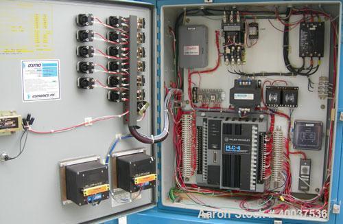 Used: Osmonic Inc reverse osmosis system consisting of: (1) Osmonics reverse osmosis 6 effect system, Model 43B-HR(PA)36KY/DLX. (6) 4" diameter x 126" long tubes. Permeate rate at 77 deg.f.. 13 gallo...