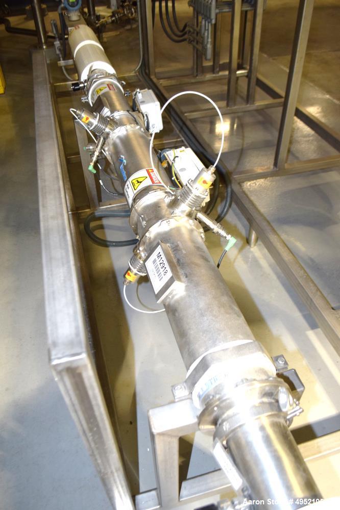 Used Osmonics Reverse Osmosis System, Model 74B-HR43KY/DLX-DP-SP, Serial# 94-K276227A. Inlet pressure before & after prefilter 60/80 psi/12/12 psi, flow (1) concentrate + permeate + recycle 45/30 gal...