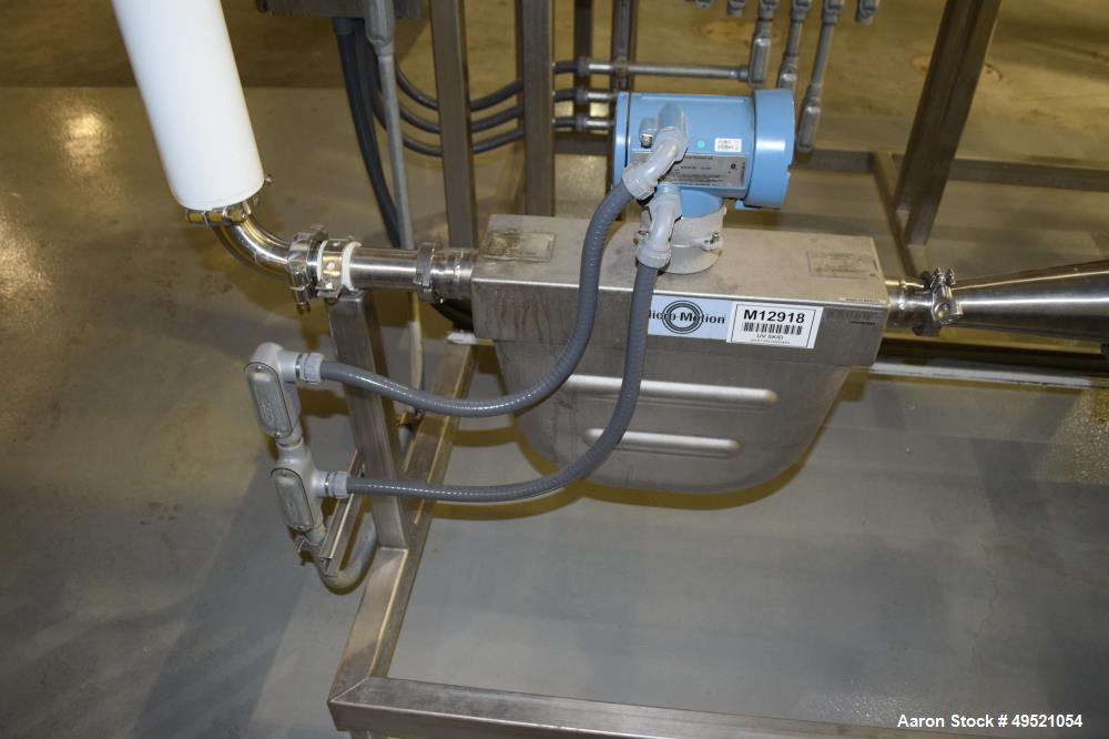 Used Osmonics Reverse Osmosis System, Model 74B-HR43KY/DLX-DP-SP, Serial# 94-K276227A. Inlet pressure before & after prefilter 60/80 psi/12/12 psi, flow (1) concentrate + permeate + recycle 45/30 gal...