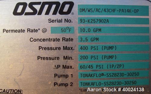 Used Osmonic Reverse Osmosis System