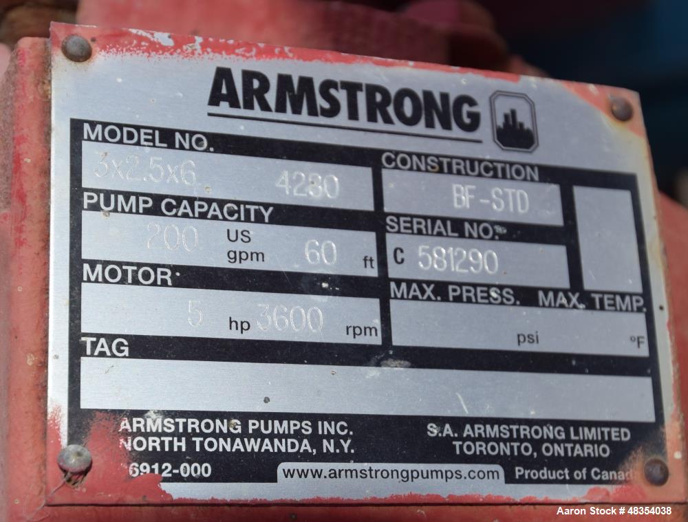 Used Puroflux PF-64 Series Separator Pump Package With Automatic Purge, Model PF-64-030-AP. With an Armstrong 5hp pump and an Evapco Pulse-Pure P10 panel.