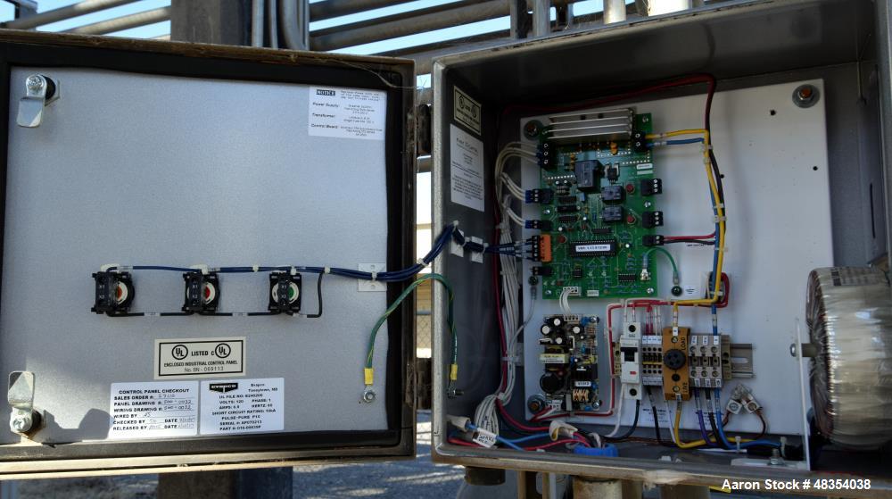 Used Puroflux PF-64 Series Separator Pump Package With Automatic Purge, Model PF-64-030-AP. With an Armstrong 5hp pump and an Evapco Pulse-Pure P10 panel.