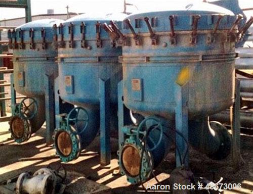 Used GAF Filter Industrial Water Filtration Unit, Model RB27C-2L. Comes with inline pumps and gearbox, no motors.