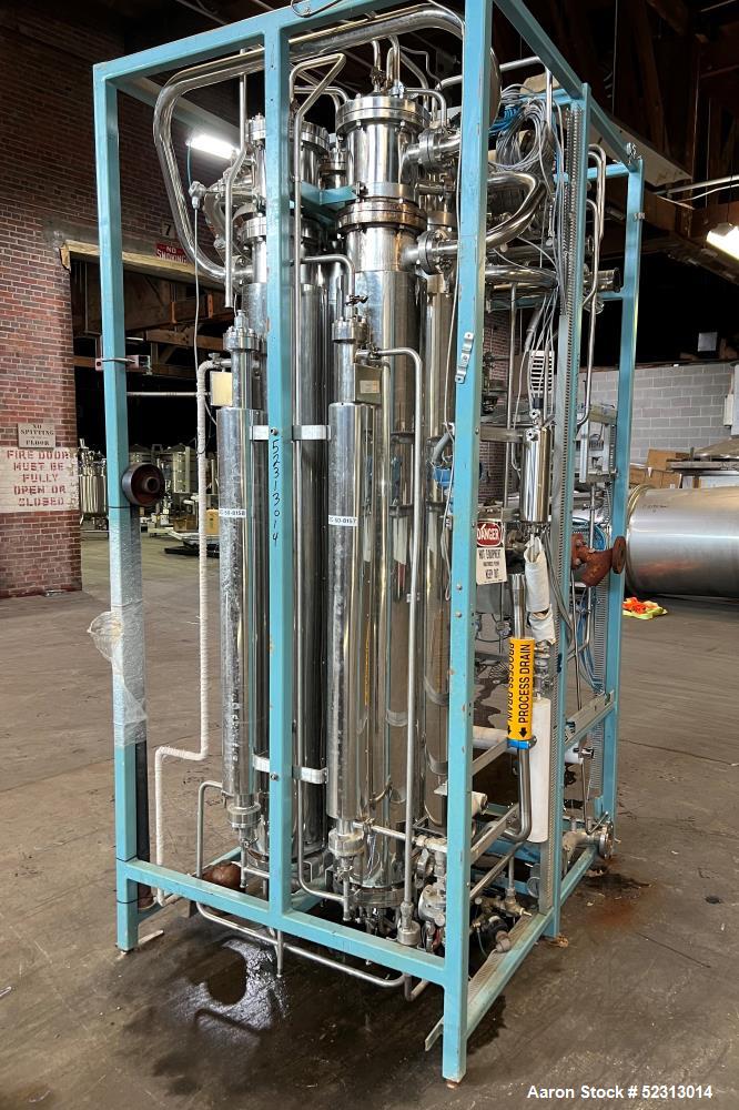 Used Steris Finn-Aqua Multiple-Effect Water Still, Model 500-S-4, Serial# COA41132, Built 2000. Designed steam heated model for deionized & reverse osmosis feedwater. Approximate capacity at 116 psi ...