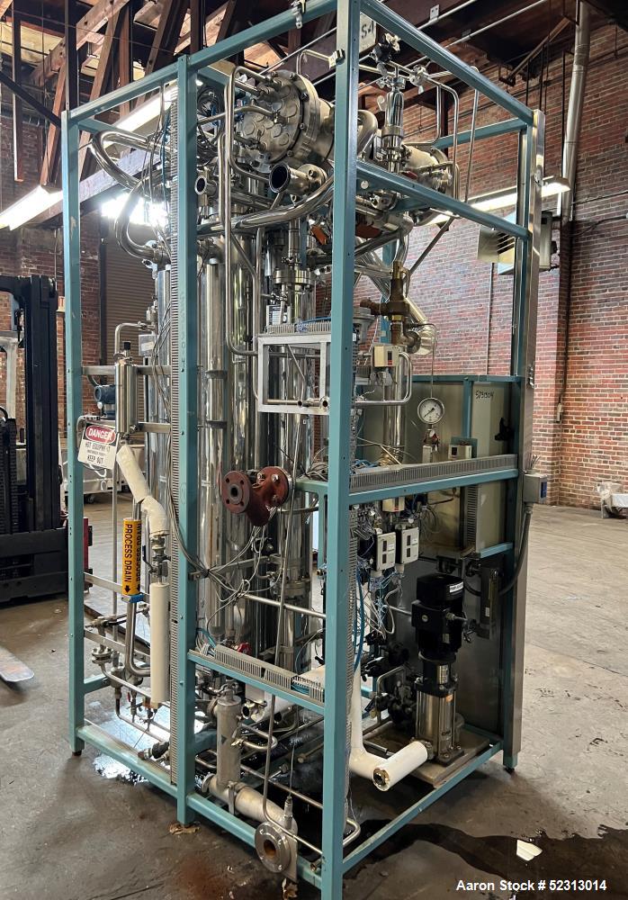 Used Steris Finn-Aqua Multiple-Effect Water Still, Model 500-S-4, Serial# COA41132, Built 2000. Designed steam heated model for deionized & reverse osmosis feedwater. Approximate capacity at 116 psi ...