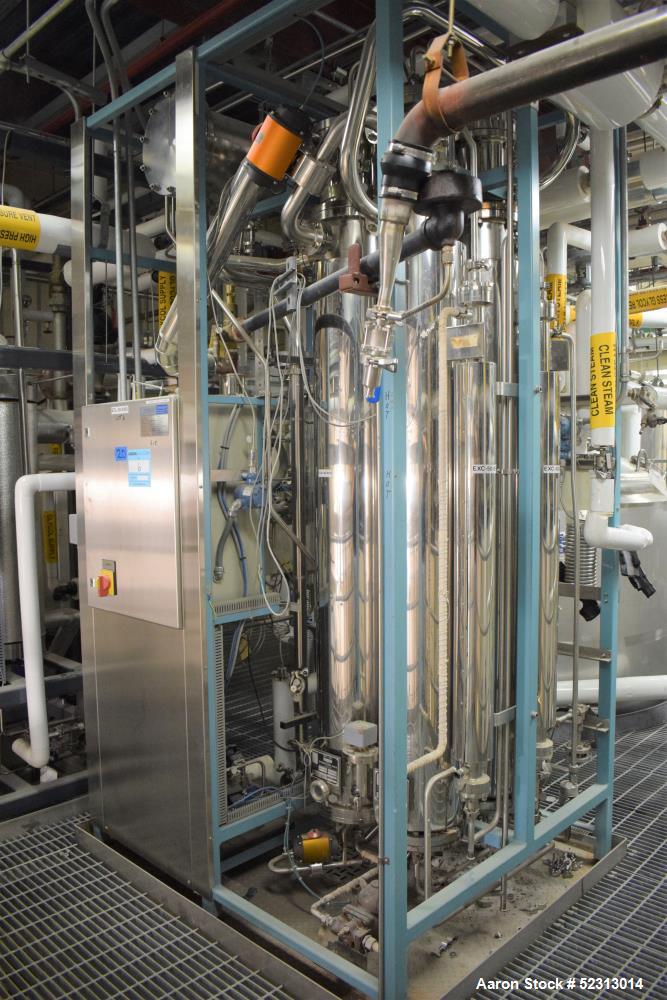 Used Steris Finn-Aqua Multiple-Effect Water Still, Model 500-S-4, Serial# COA41132, Built 2000. Designed steam heated model for deionized & reverse osmosis feedwater. Approximate capacity at 116 psi ...