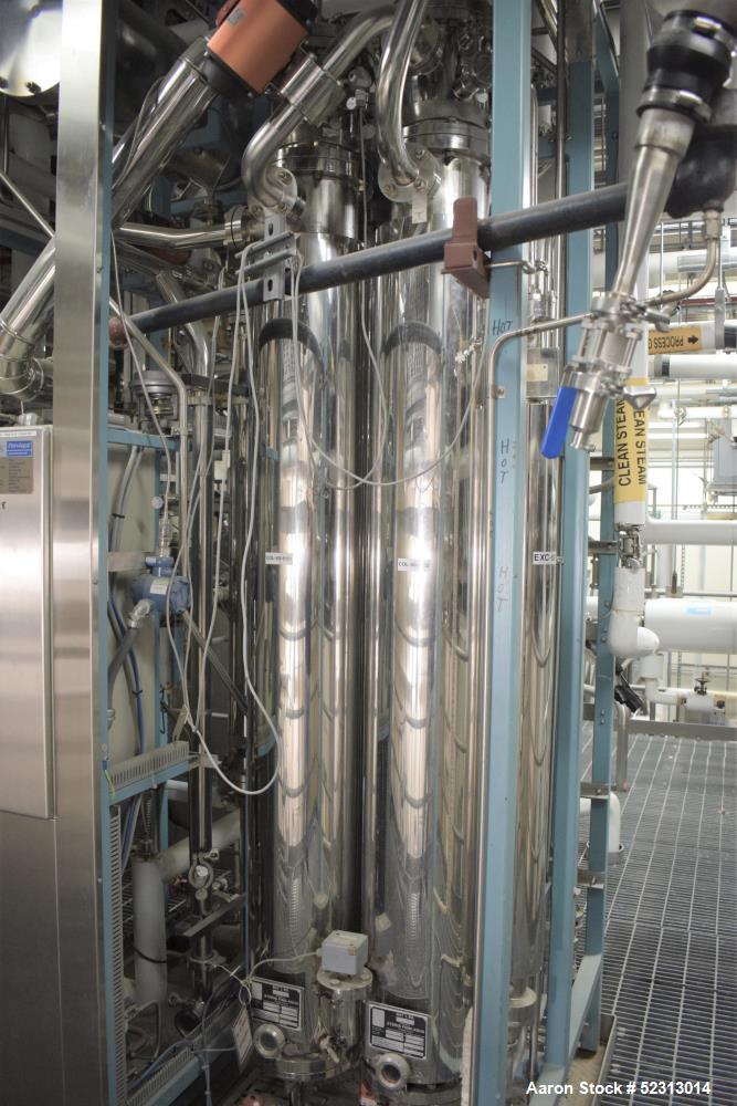 Used Steris Finn-Aqua Multiple-Effect Water Still, Model 500-S-4, Serial# COA41132, Built 2000. Designed steam heated model for deionized & reverse osmosis feedwater. Approximate capacity at 116 psi ...