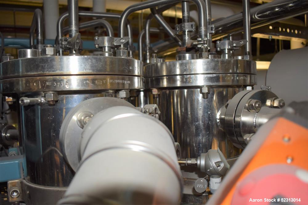 Used Steris Finn-Aqua Multiple-Effect Water Still, Model 500-S-4, Serial# COA41132, Built 2000. Designed steam heated model for deionized & reverse osmosis feedwater. Approximate capacity at 116 psi ...