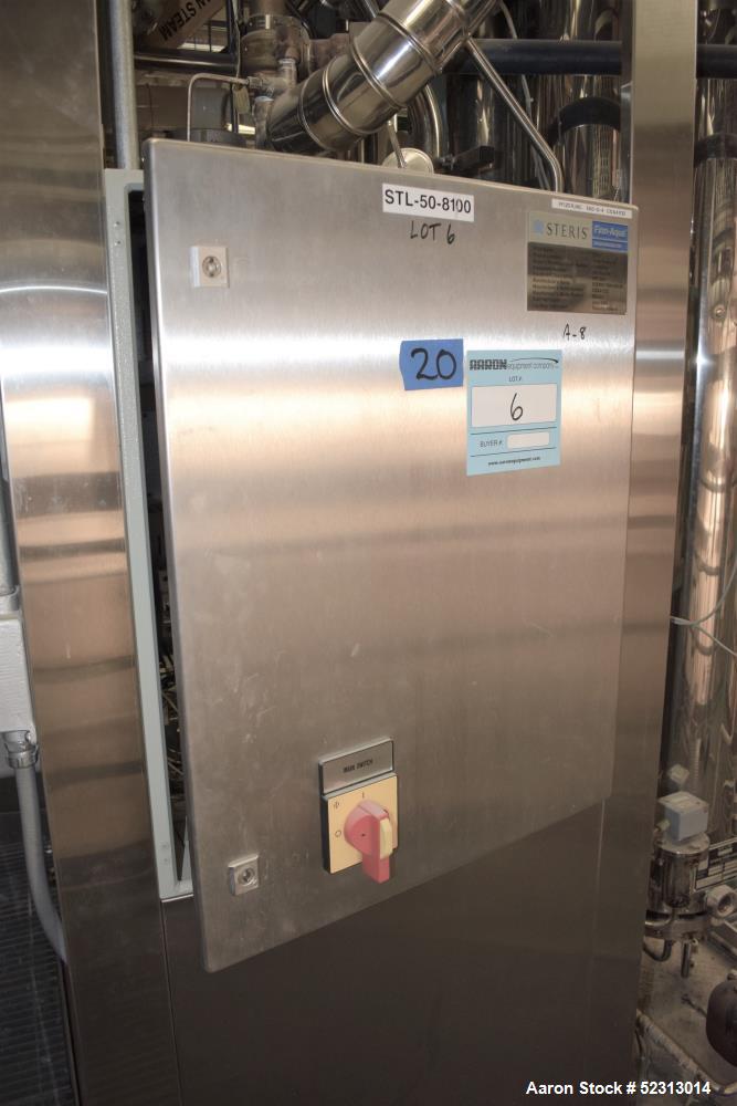 Used Steris Finn-Aqua Multiple-Effect Water Still, Model 500-S-4, Serial# COA41132, Built 2000. Designed steam heated model for deionized & reverse osmosis feedwater. Approximate capacity at 116 psi ...