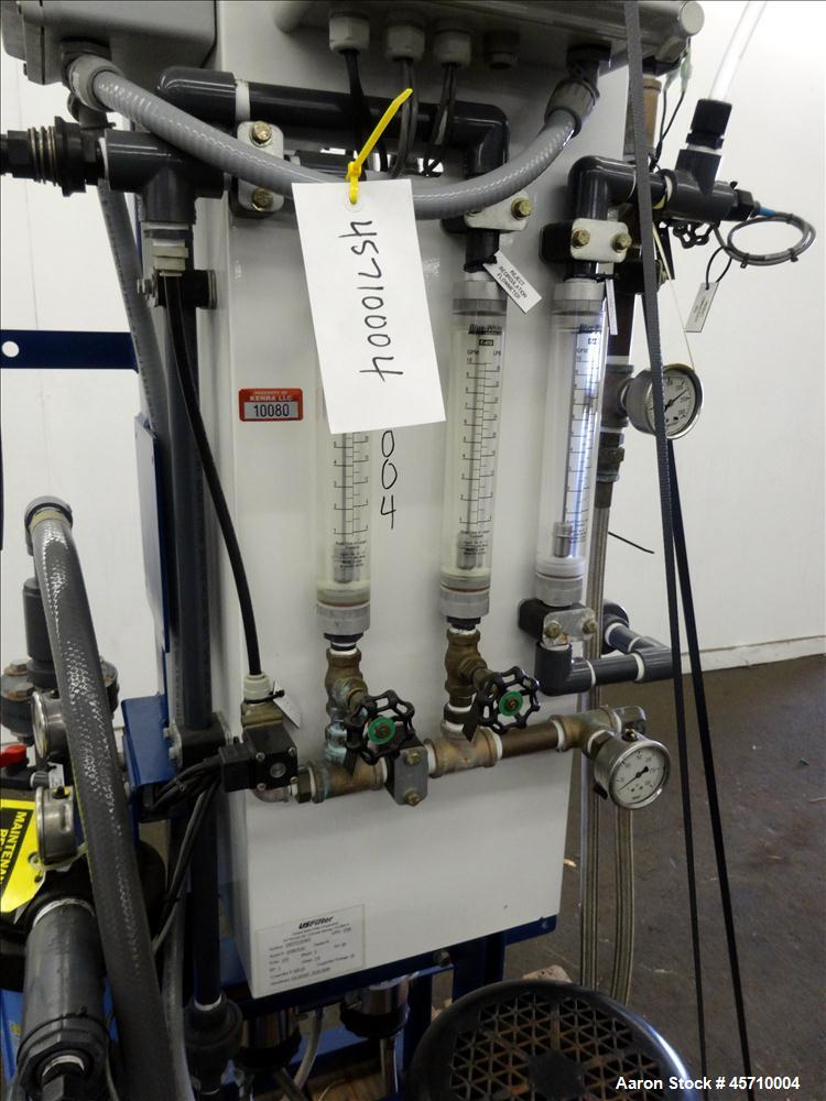 Used US Filter Reverse Osmosis System, Model VROVC03BX. Rated 5760 gallons per day (4 Gallons Per Minute). Unit Consists of (4) Filmtec 4" diameter x 42" long membranes, model XLE-4040. (1) Grundfos ...