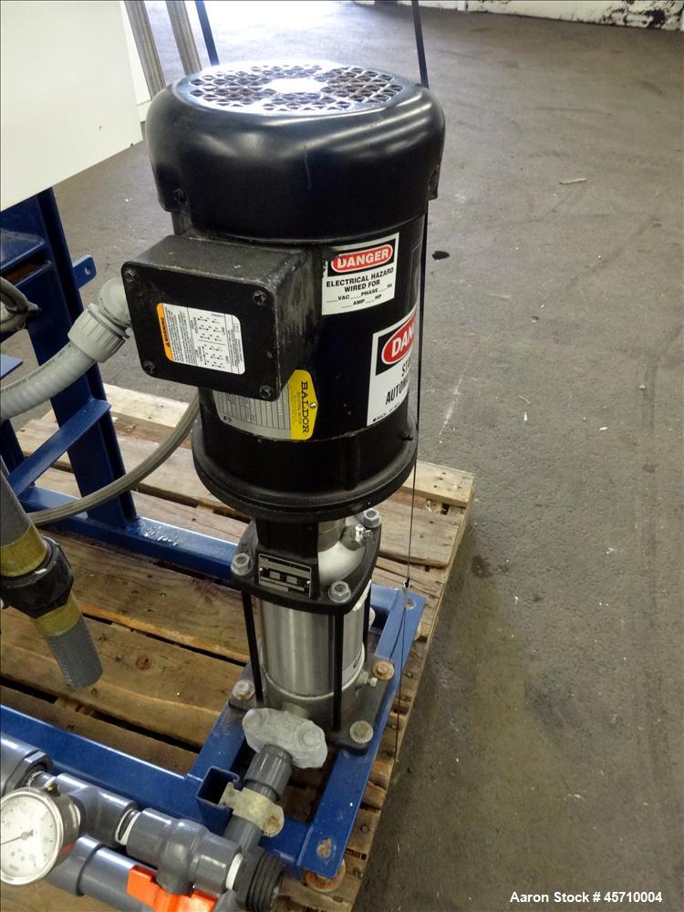 Used US Filter Reverse Osmosis System, Model VROVC03BX. Rated 5760 gallons per day (4 Gallons Per Minute). Unit Consists of (4) Filmtec 4" diameter x 42" long membranes, model XLE-4040. (1) Grundfos ...