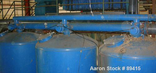 Used Yardney Granular Activated Carbon Filter System, model GAC5472-3A, carbon steel. (3) 54" diameter x 72" tall epoxy coated carbon steel tanks, rated 80 psi. Approximate 47.73 square foot filter a...