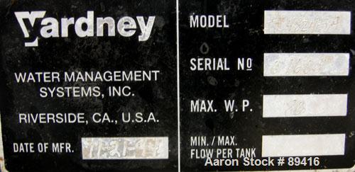 USED: Yardney high rate sand media filter system, model IL4824-3A, carbon steel. (3) 48" diameter x 24" tall epoxy coated carbon steel tanks, rated 80 psi. Approximate 37.80 square foot filter area. ...