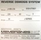Used Applied Membranes Inc Reverse Osmosis System, model J-84B-236, 316 stainless steel. Designed to produce low dissolved solids water from tap or well water. Designed operating conditions: Permeate...