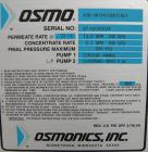 Used: Osmonic Inc reverse osmosis system consisting of: (1) Osmonics reverse osmosis 6 effect system, Model 43B-HR(PA)36KY/D...