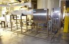 Used Osmonics Reverse Osmosis System, Model 74B-HR43KY/DLX-DP-SP, Serial# 94-K276227A. Inlet pressure before & after prefilter 60/80 psi/12/12 psi, flow (1) concentrate + permeate + recycle 45/30 gal...