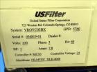 Used US Filter Reverse Osmosis System, Model VROVC03BX. Rated 5760 gallons per day (4 Gallons Per Minute). Unit Consists of (4) Filmtec 4