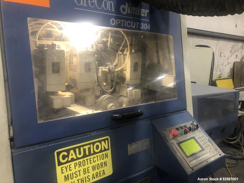 Used GreCon Dimter OptiCut 304 Automatic Board Saw Cutting and Sorting Machine